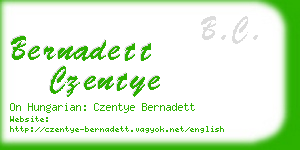 bernadett czentye business card